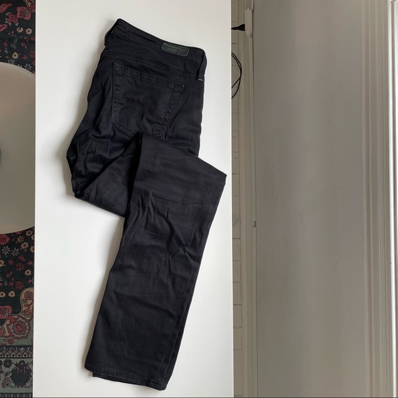 AG Adriano Goldschmied “Stevie” (slim, straight) black jeans, 28R - Picture 1 of 7